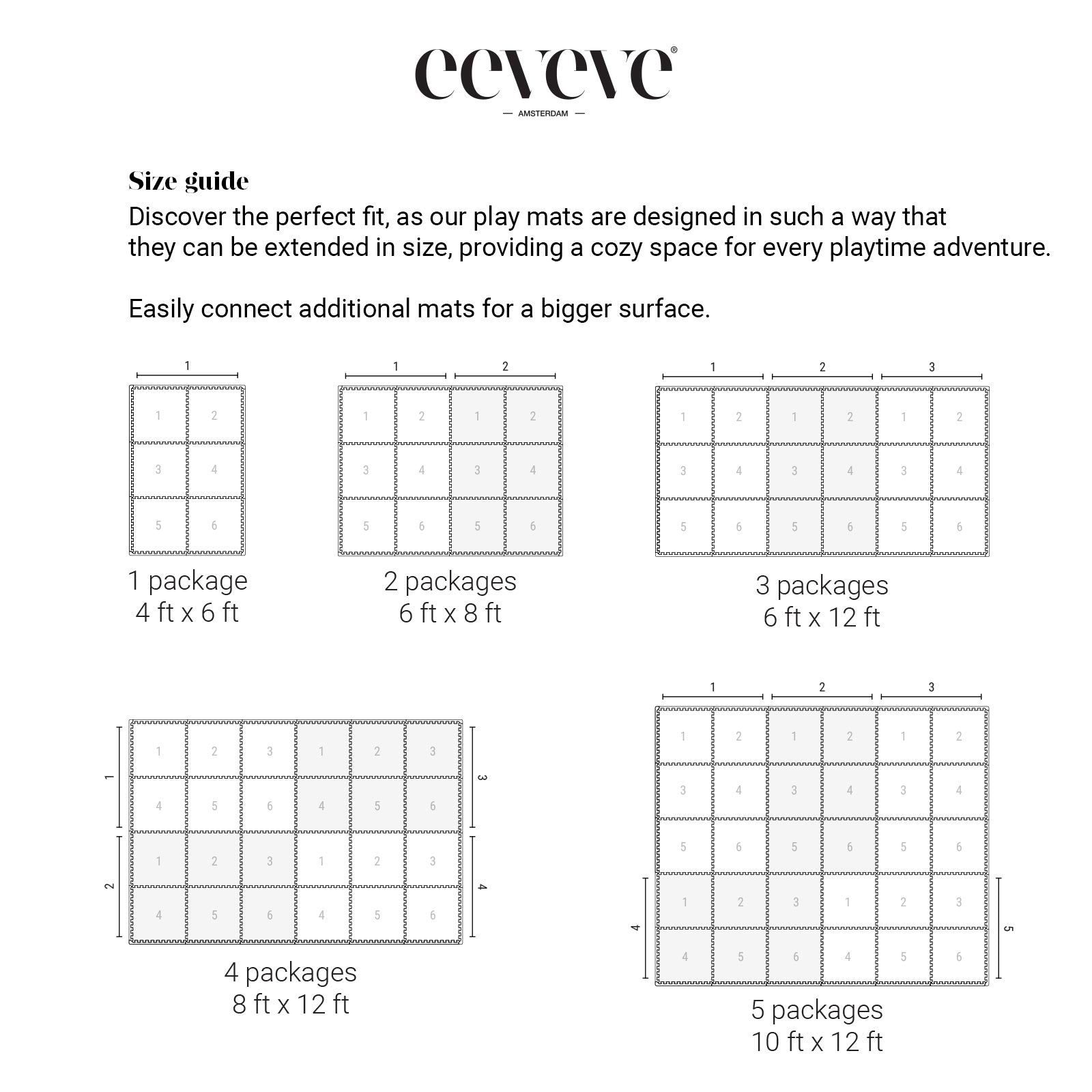 Eeveve play mat size guide