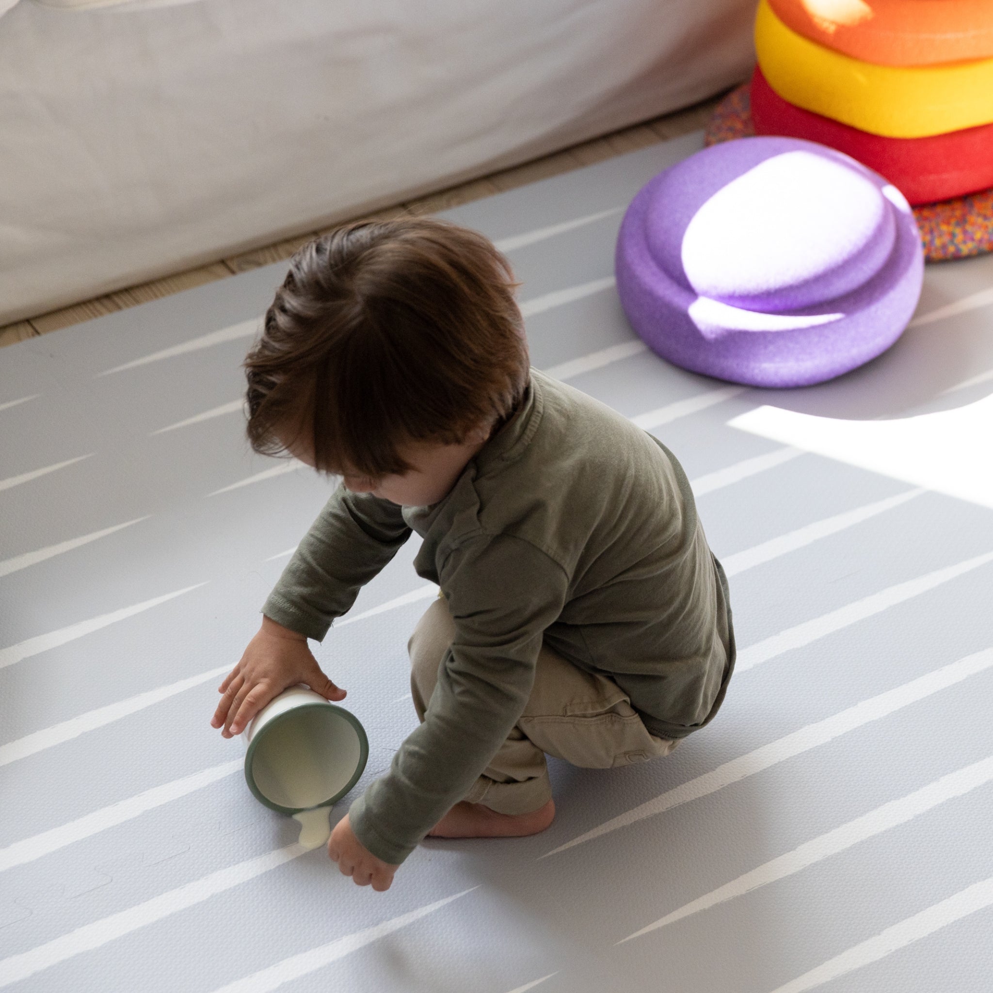 Lucio Nordic Mist Play Mat - Non-Toxic & Stylish | Eeveve