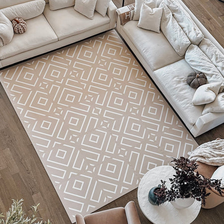 Modern Blocks Play Mat by Eeveve in a stylish living room setup. EVA foam mat blends with modern decor, ideal for baby play areas.