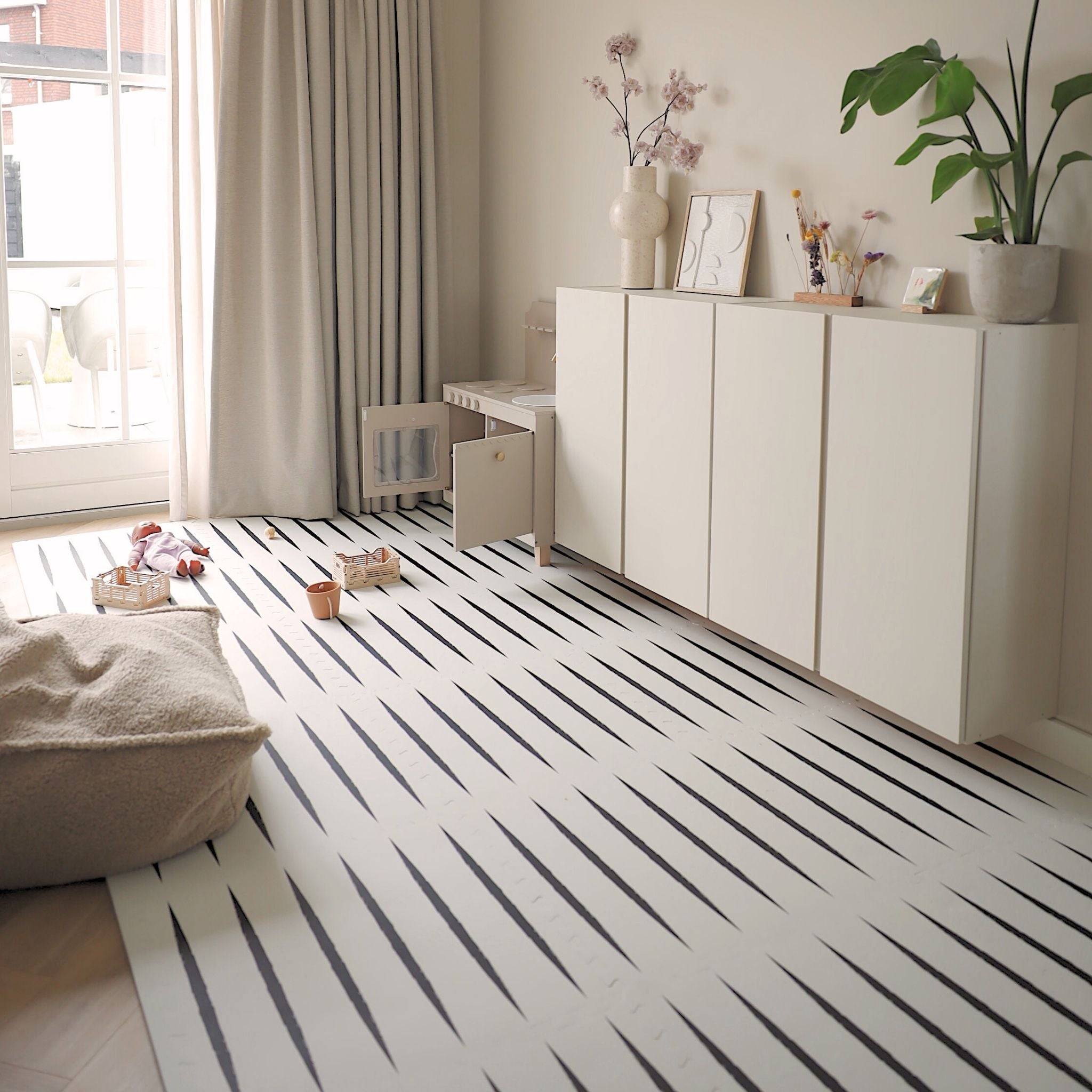 Lucio Ecru Play Mat - Non-Toxic & Stylish | Eeveve